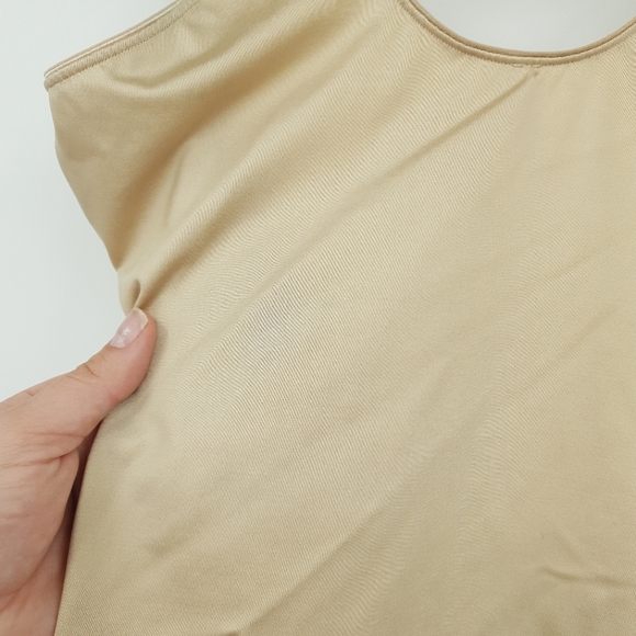 Spanx Slimplicity Open Bust Large Beige Tank Shapewear Cami Nylon Spandex - Picture 10 of 10